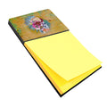 Day of the Dead Flowers Skull  Watercolor Sticky Note Holder Refillable Dispenser Desk Accessory 3x3 Pad Gift