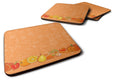 Fruits and Vegetables in Orange Foam Coasters Set of 4 Cup Coasters for Indoor Outdoor, Tabletop Protection, Anti Slip, Mouse pad Material