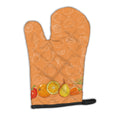 Fruits and Vegetables in Orange Oven Mitt Heat Resistant Thick Oven Mitt for Hot Pans and Oven, Kitchen Mitt Protect Hands, Cooking Baking Glove