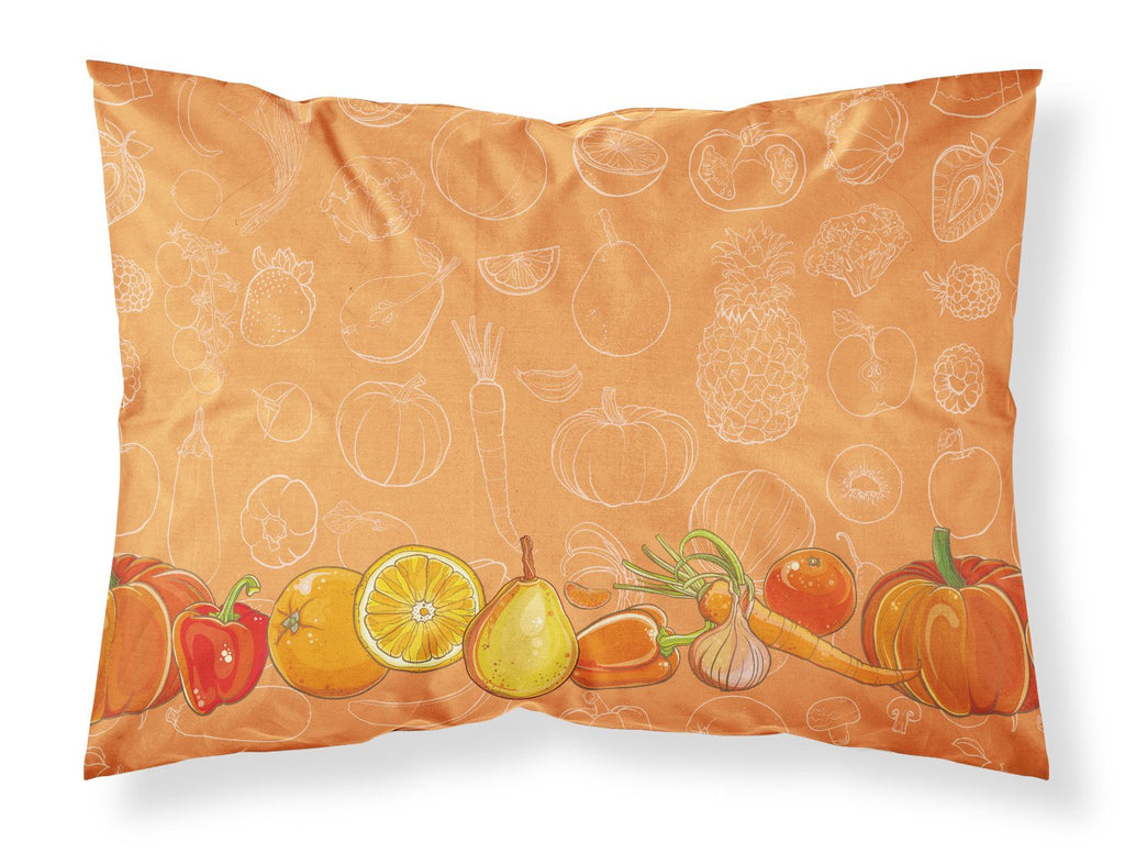 Fruits and Vegetables in Orange Standard Pillowcase Lightweight Super Soft Easy Care Decorative Artwork Pillowcase, Standard