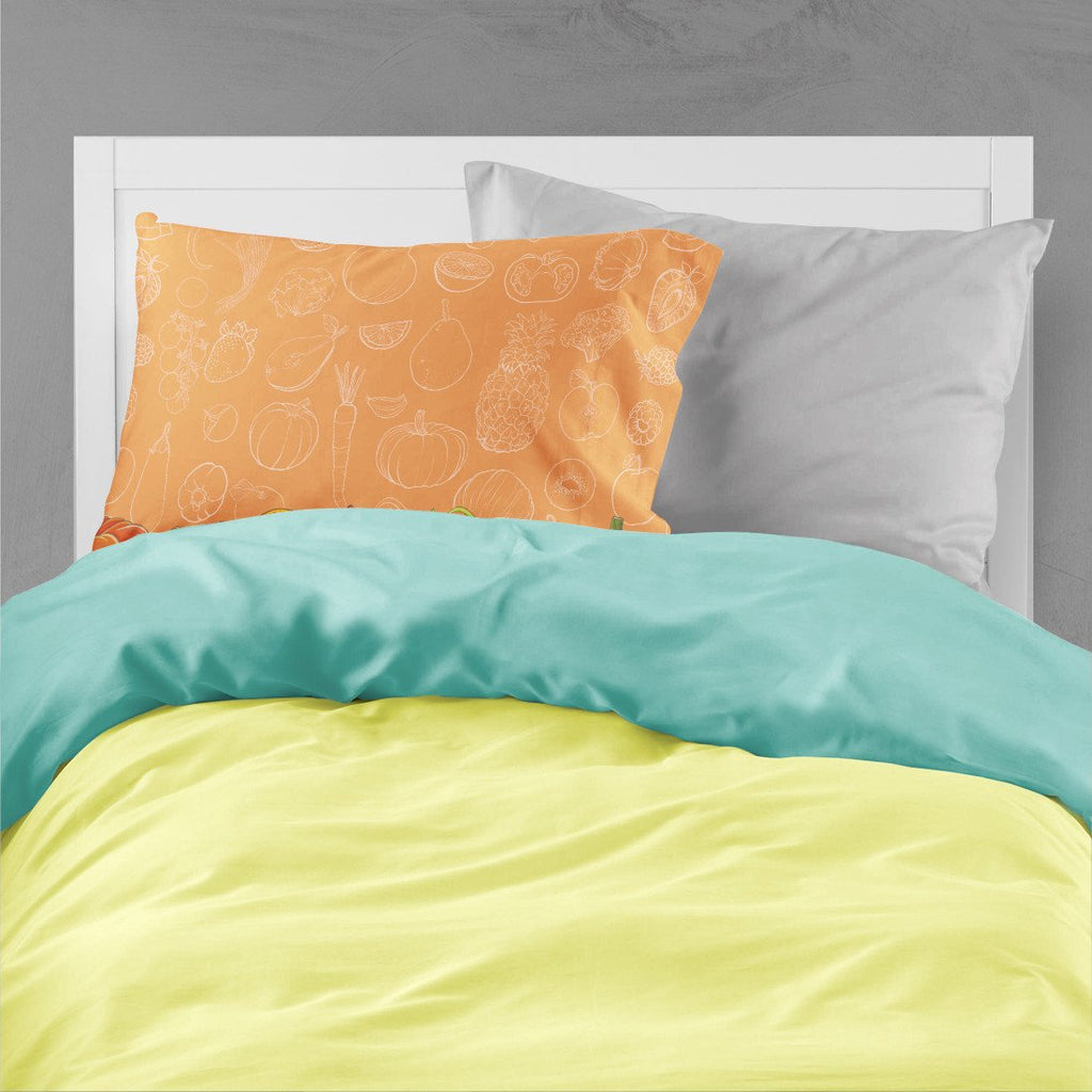 Fruits and Vegetables in Orange Standard Pillowcase Lightweight Super Soft Easy Care Decorative Artwork Pillowcase, Standard