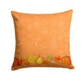 Fruits and Vegetables in Orange Decorative Throw Pillow 14x14 Indoor Outdoor Accent Cushion, Fabric Cover with Insert for Sofa, Bed, Porch & Living Room