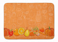 Fruits and Vegetables in Orange Memory Foam Kitchen Mat Machine Washable Anti-Fatigue Cushion Comfort Bath or Kitchen Rug