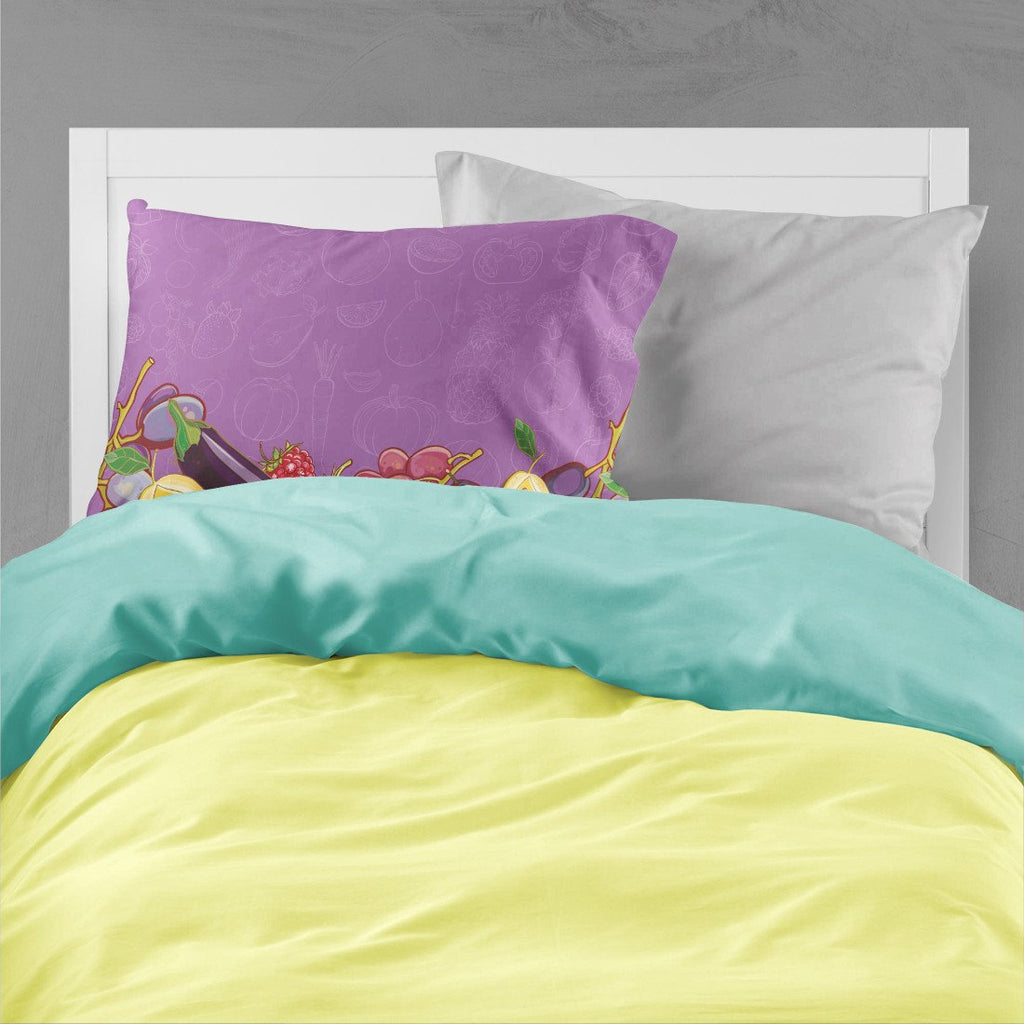 Fruits and Vegetables in Purple Standard Pillowcase Lightweight Super Soft Easy Care Decorative Artwork Pillowcase, Standard