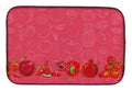Fruits and Vegetables in Red Dish Drying Mat Absorbent Dish Drying Mat Pad for Kitchen Counter Dish Drainer Mat for Countertop, 14 x 21", Multicolor