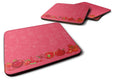 Fruits and Vegetables in Red Foam Coasters Set of 4 Cup Coasters for Indoor Outdoor, Tabletop Protection, Anti Slip, Mouse pad Material