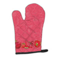 Fruits and Vegetables in Red Oven Mitt Heat Resistant Thick Oven Mitt for Hot Pans and Oven, Kitchen Mitt Protect Hands, Cooking Baking Glove