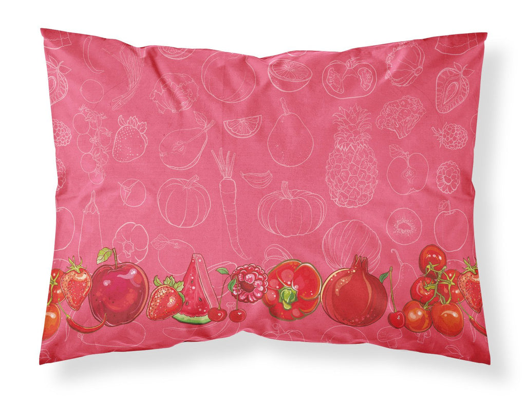Fruits and Vegetables in Red Standard Pillowcase Lightweight Super Soft Easy Care Decorative Artwork Pillowcase, Standard