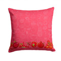 Fruits and Vegetables in Red Decorative Throw Pillow 14x14 Indoor Outdoor Accent Cushion, Fabric Cover with Insert for Sofa, Bed, Porch & Living Room