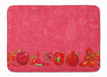 Fruits and Vegetables in Red Memory Foam Kitchen Mat Machine Washable Anti-Fatigue Cushion Comfort Bath or Kitchen Rug
