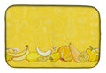 Fruits and Vegetables in Yellow Dish Drying Mat Absorbent Dish Drying Mat Pad for Kitchen Counter Dish Drainer Mat for Countertop, 14 x 21", Multicolor