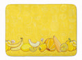 Fruits and Vegetables in Yellow Memory Foam Kitchen Mat Machine Washable Anti-Fatigue Cushion Comfort Bath or Kitchen Rug