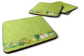Fruits and Vegetables in Green Foam Coasters Set of 4 Cup Coasters for Indoor Outdoor, Tabletop Protection, Anti Slip, Mouse pad Material
