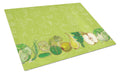 Fruits and Vegetables in Green Cutting Board Tempered Glass Kitchen Cutting Surface, Heat Resistant Chopping, Non-Slip Feet, Food Prep & Serving