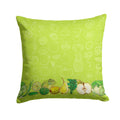 Fruits and Vegetables in Green Decorative Throw Pillow 14x14 Indoor Outdoor Accent Cushion, Fabric Cover with Insert for Sofa, Bed, Porch & Living Room
