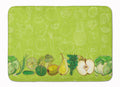 Fruits and Vegetables in Green Memory Foam Kitchen Mat Machine Washable Anti-Fatigue Cushion Comfort Bath or Kitchen Rug