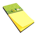 Fruits and Vegetables in Green Watercolor Sticky Note Holder Refillable Dispenser Desk Accessory 3x3 Pad Gift