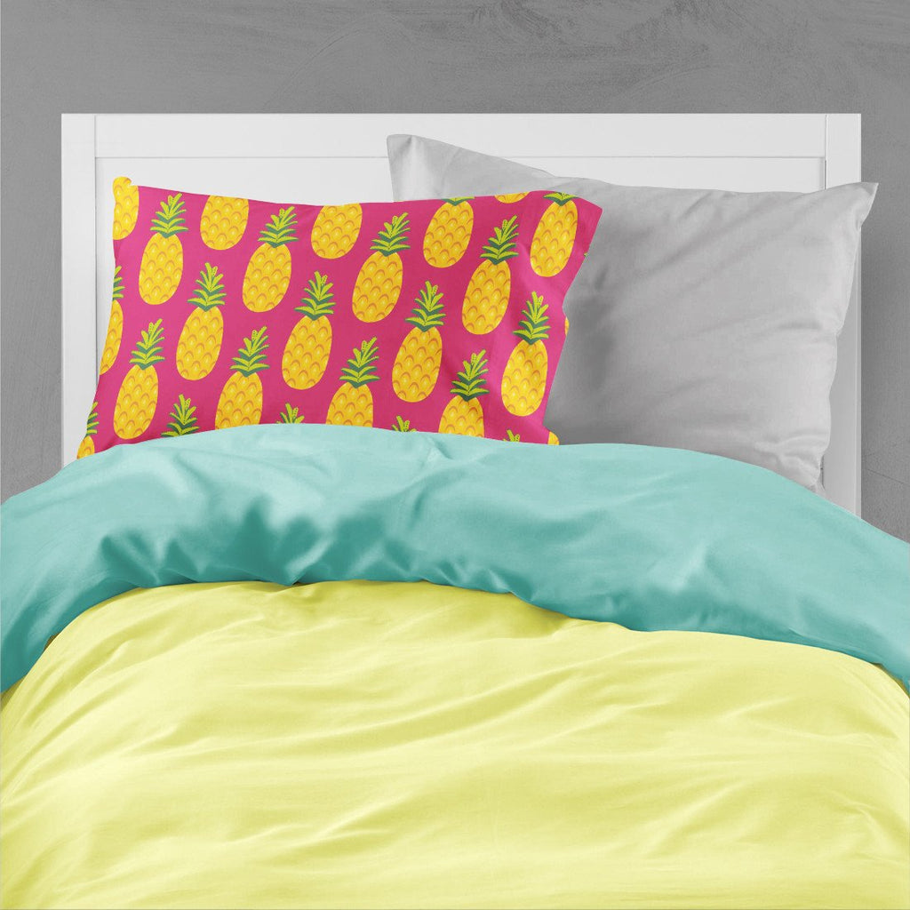 Pineapples on Pink Standard Pillowcase Lightweight Super Soft Easy Care Decorative Artwork Pillowcase, Standard
