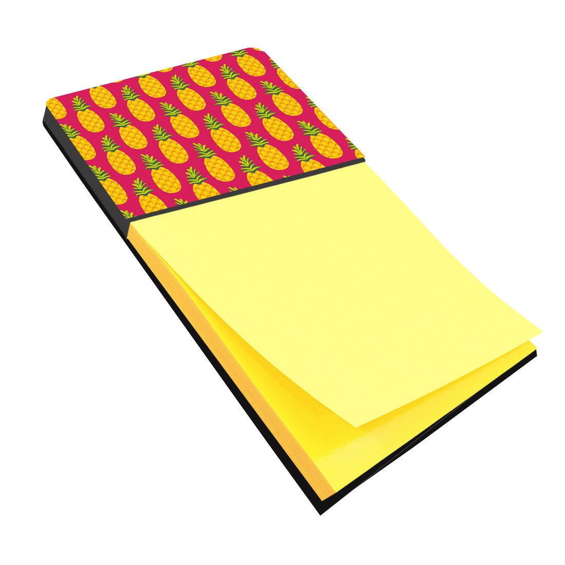 Pineapples on Pink Watercolor Sticky Note Holder Refillable Dispenser Desk Accessory 3x3 Pad Gift