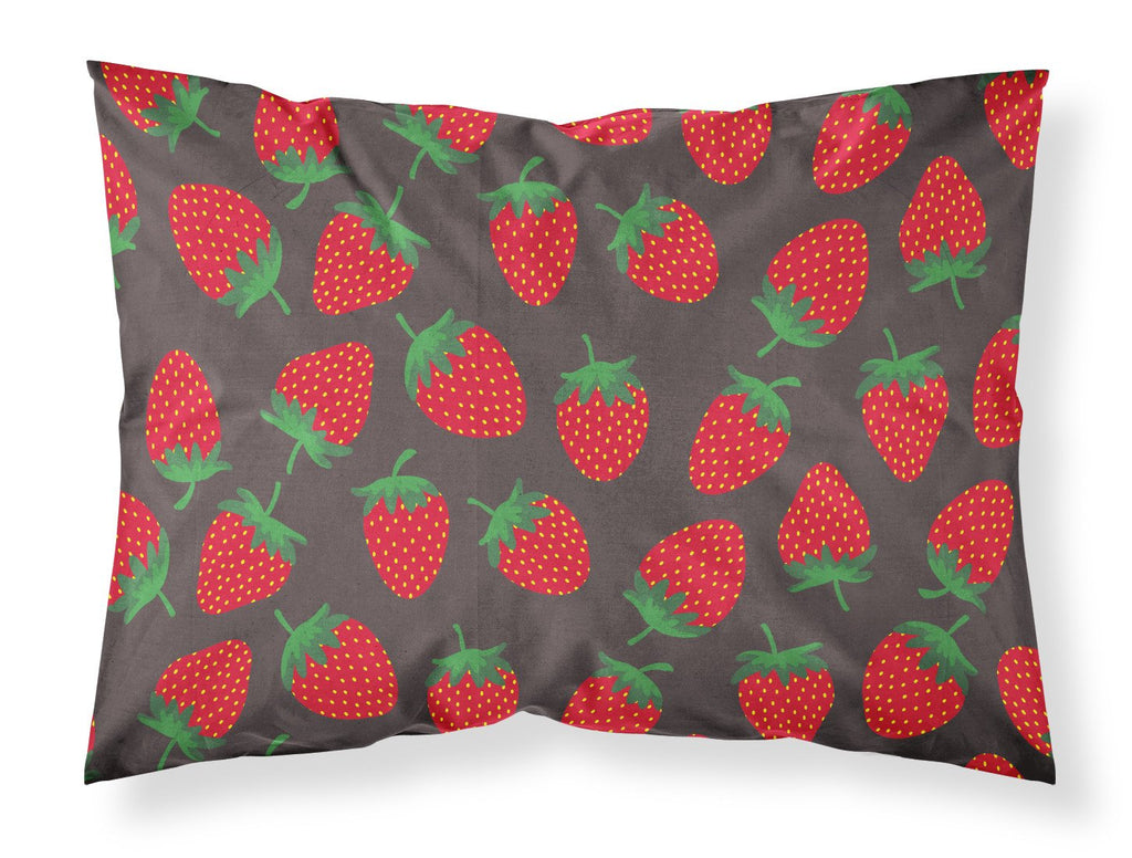 Strawberries on Gray Standard Pillowcase Lightweight Super Soft Easy Care Decorative Artwork Pillowcase, Standard