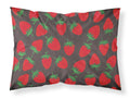 Strawberries on Gray Standard Pillowcase Lightweight Super Soft Easy Care Decorative Artwork Pillowcase, Standard