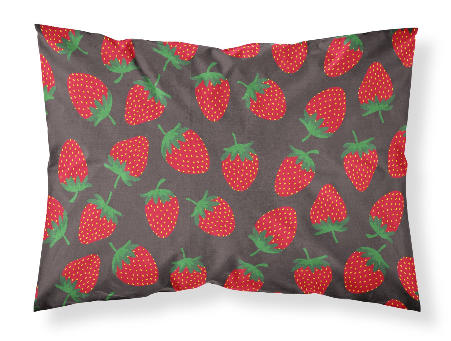 Strawberries on Gray Standard Pillowcase Lightweight Super Soft Easy Care Decorative Artwork Pillowcase, Standard