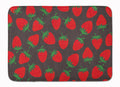Strawberries on Gray Memory Foam Kitchen Mat Machine Washable Anti-Fatigue Cushion Comfort Bath or Kitchen Rug