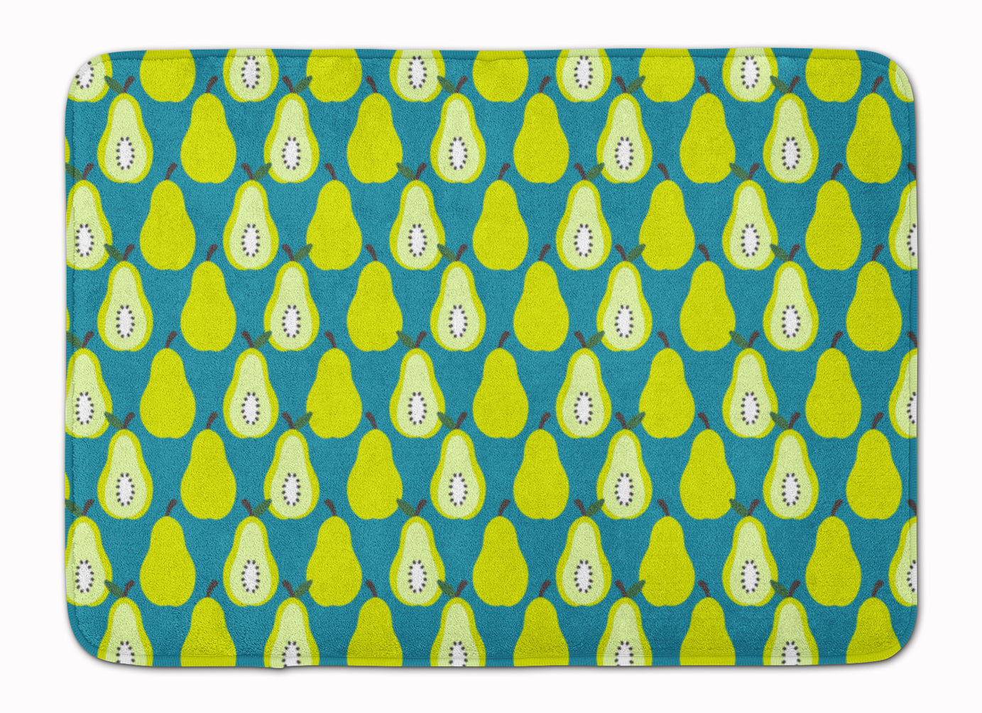 Pears on Green Memory Foam Kitchen Mat Machine Washable Anti-Fatigue Cushion Comfort Bath or Kitchen Rug