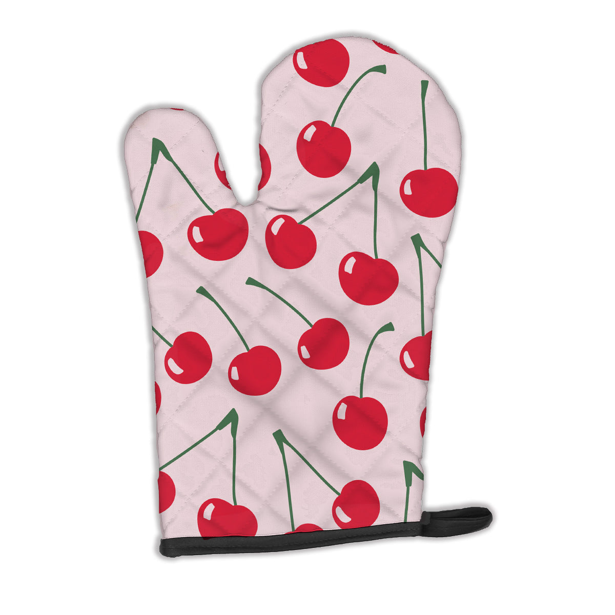 Cherries on Pink Oven Mitt Heat Resistant Thick Oven Mitt for Hot Pans and Oven, Kitchen Mitt Protect Hands, Cooking Baking Glove