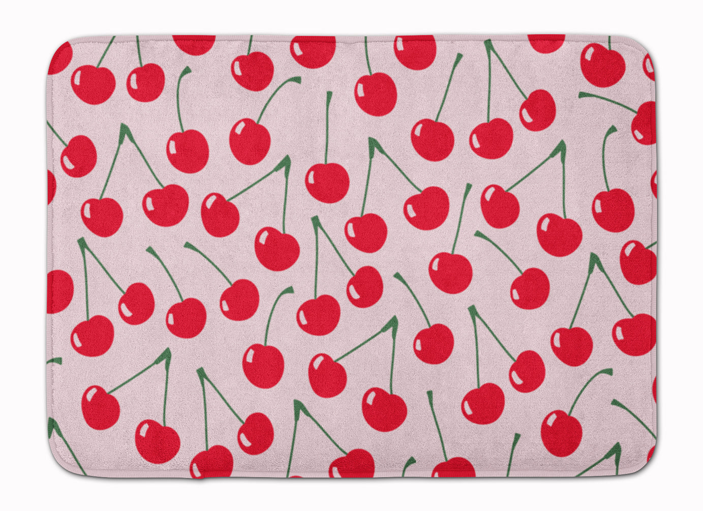 Cherries on Pink Memory Foam Kitchen Mat Machine Washable Anti-Fatigue Cushion Comfort Bath or Kitchen Rug