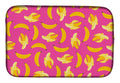 Bananas on Pink Dish Drying Mat Absorbent Dish Drying Mat Pad for Kitchen Counter Dish Drainer Mat for Countertop, 14 x 21", Multicolor