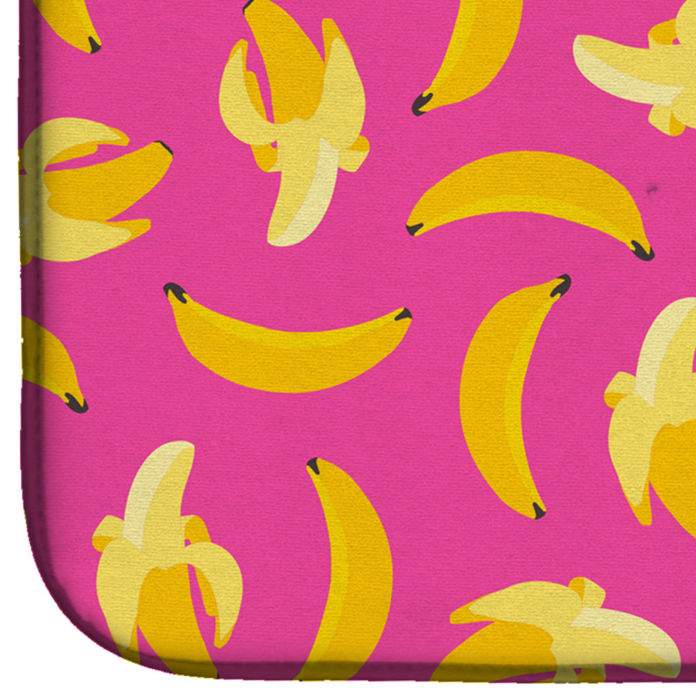Bananas on Pink Dish Drying Mat Absorbent Dish Drying Mat Pad for Kitchen Counter Dish Drainer Mat for Countertop, 14 x 21", Multicolor