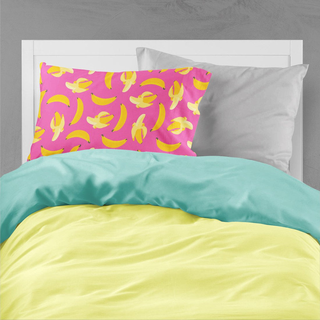 Bananas on Pink Standard Pillowcase Lightweight Super Soft Easy Care Decorative Artwork Pillowcase, Standard