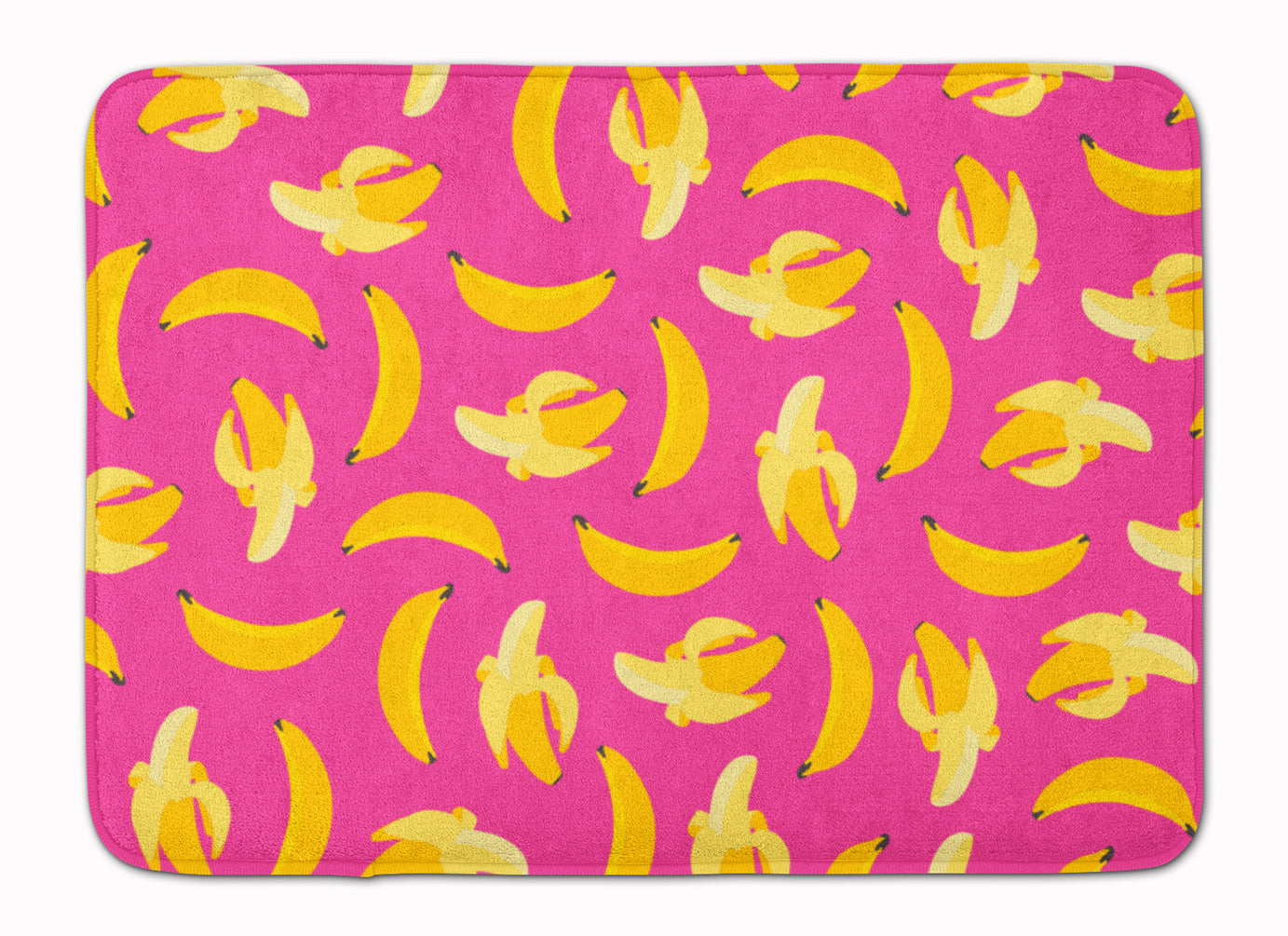 Bananas on Pink Memory Foam Kitchen Mat Machine Washable Anti-Fatigue Cushion Comfort Bath or Kitchen Rug