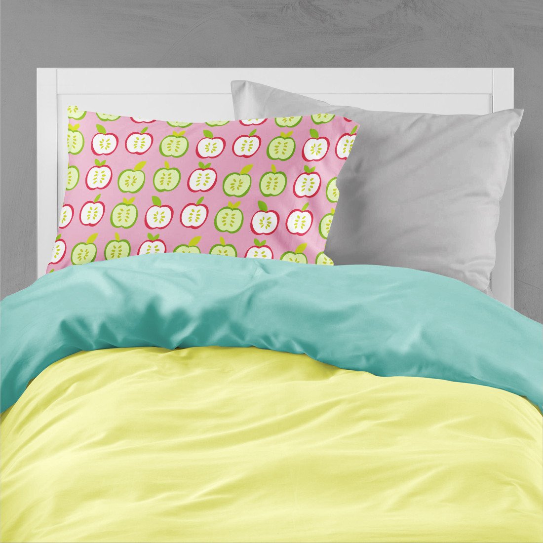 Apples on Pink Standard Pillowcase Lightweight Super Soft Easy Care Decorative Artwork Pillowcase, Standard