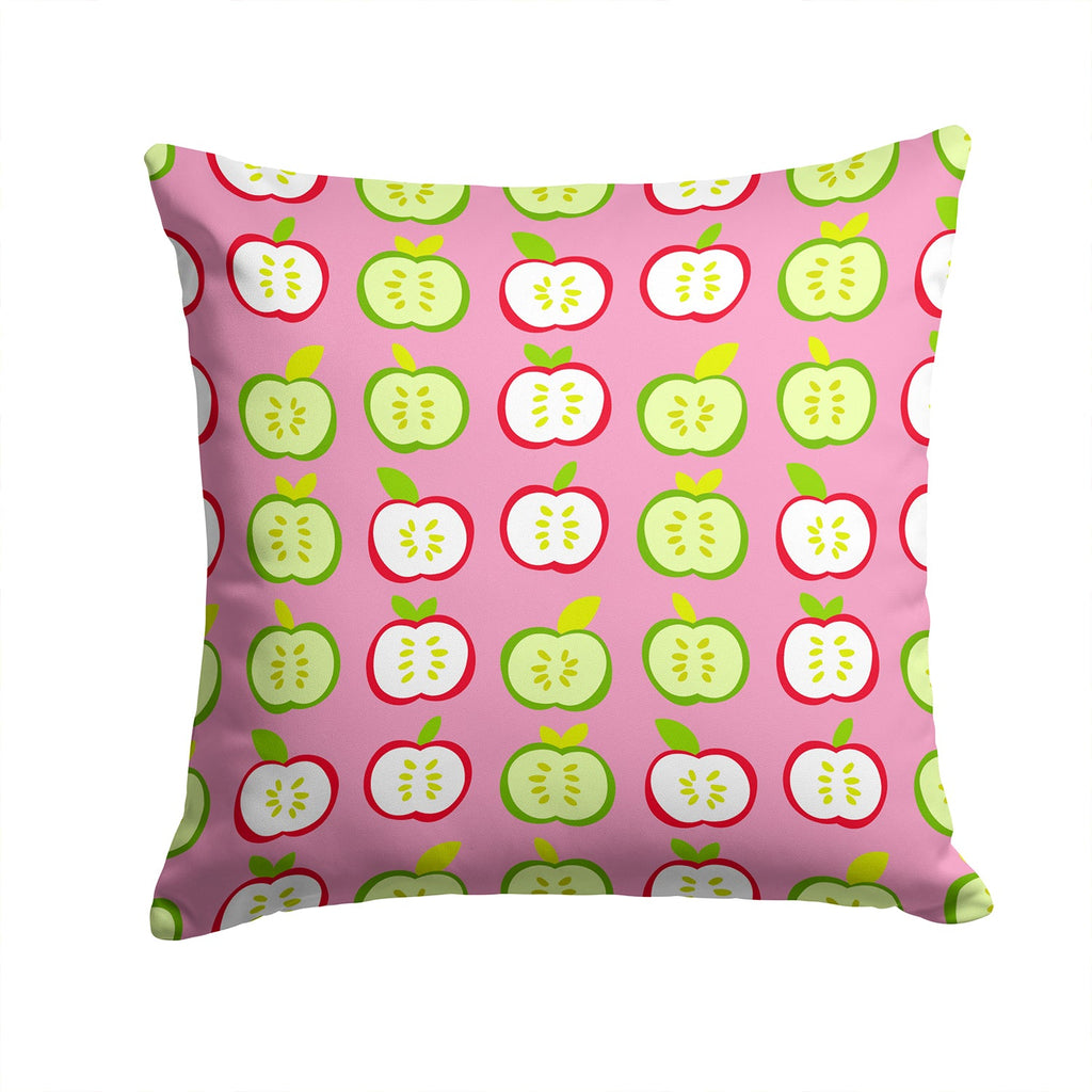 Apples on Pink Decorative Throw Pillow 14x14 Indoor Outdoor Accent Cushion, Fabric Cover with Insert for Sofa, Bed, Porch & Living Room