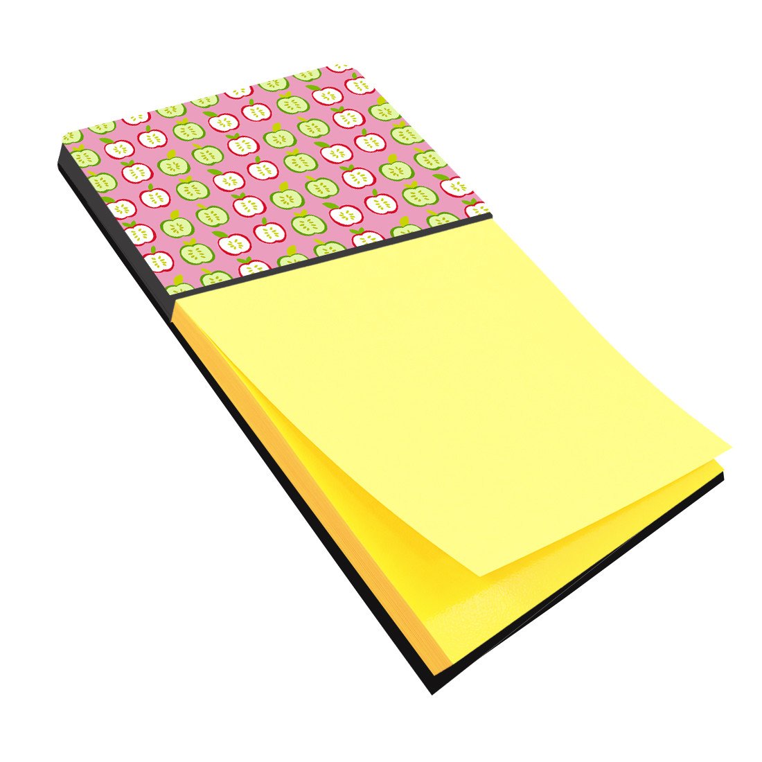 Apples on Pink Watercolor Sticky Note Holder Refillable Dispenser Desk Accessory 3x3 Pad Gift
