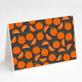 Oranges on Gray Greeting Cards Pack of 8 Blank Cards with Envelopes Whimsical A7 Size 5x7