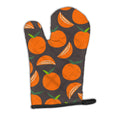 Oranges on Gray Oven Mitt Heat Resistant Thick Oven Mitt for Hot Pans and Oven, Kitchen Mitt Protect Hands, Cooking Baking Glove