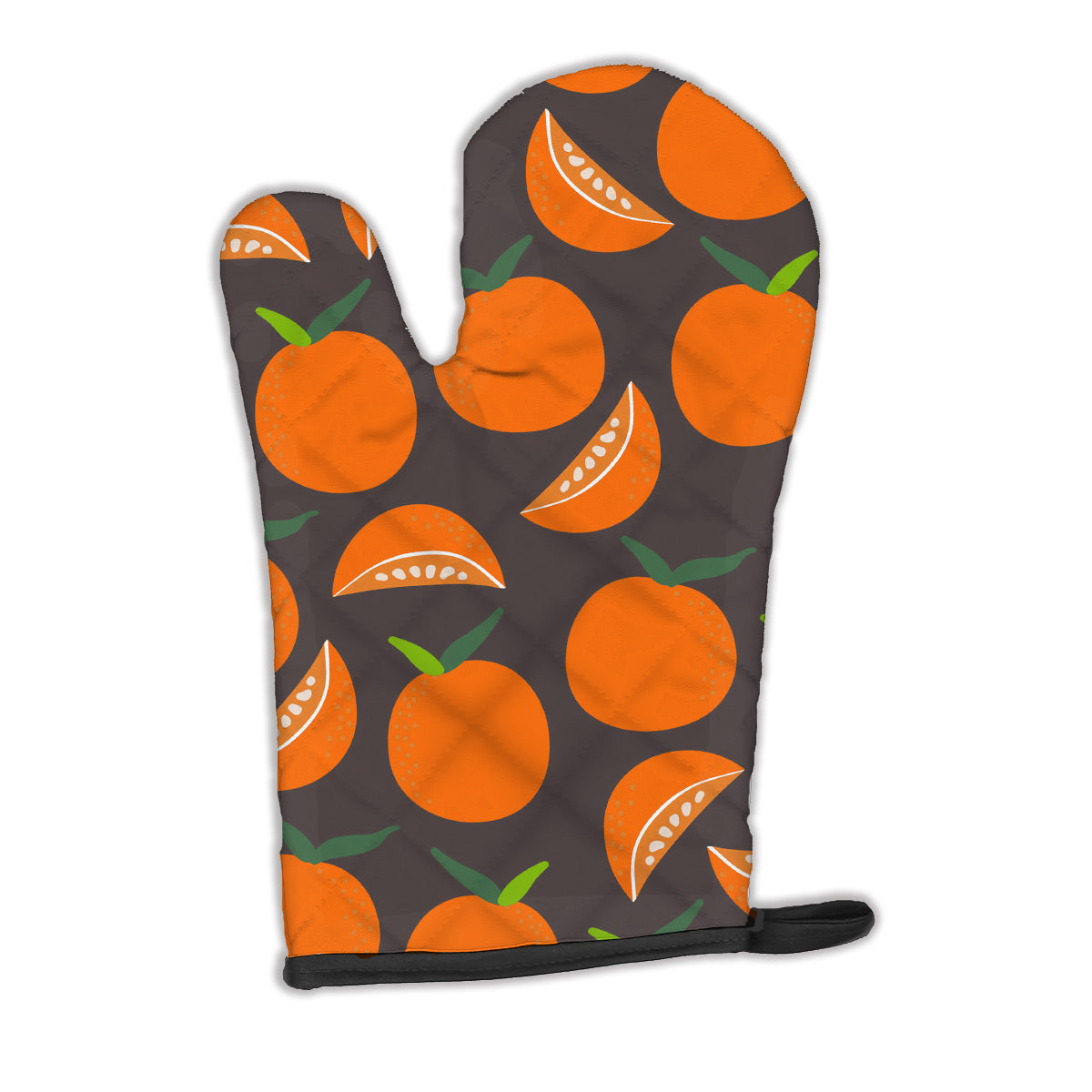 Oranges on Gray Oven Mitt Heat Resistant Thick Oven Mitt for Hot Pans and Oven, Kitchen Mitt Protect Hands, Cooking Baking Glove