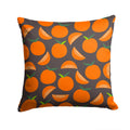 Oranges on Gray Decorative Throw Pillow 14x14 Indoor Outdoor Accent Cushion, Fabric Cover with Insert for Sofa, Bed, Porch & Living Room