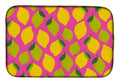 Lemons and Limes on Pink Dish Drying Mat Absorbent Dish Drying Mat Pad for Kitchen Counter Dish Drainer Mat for Countertop, 14 x 21", Multicolor