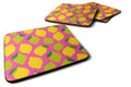 Lemons and Limes on Pink Foam Coasters Set of 4 Cup Coasters for Indoor Outdoor, Tabletop Protection, Anti Slip, Mouse pad Material