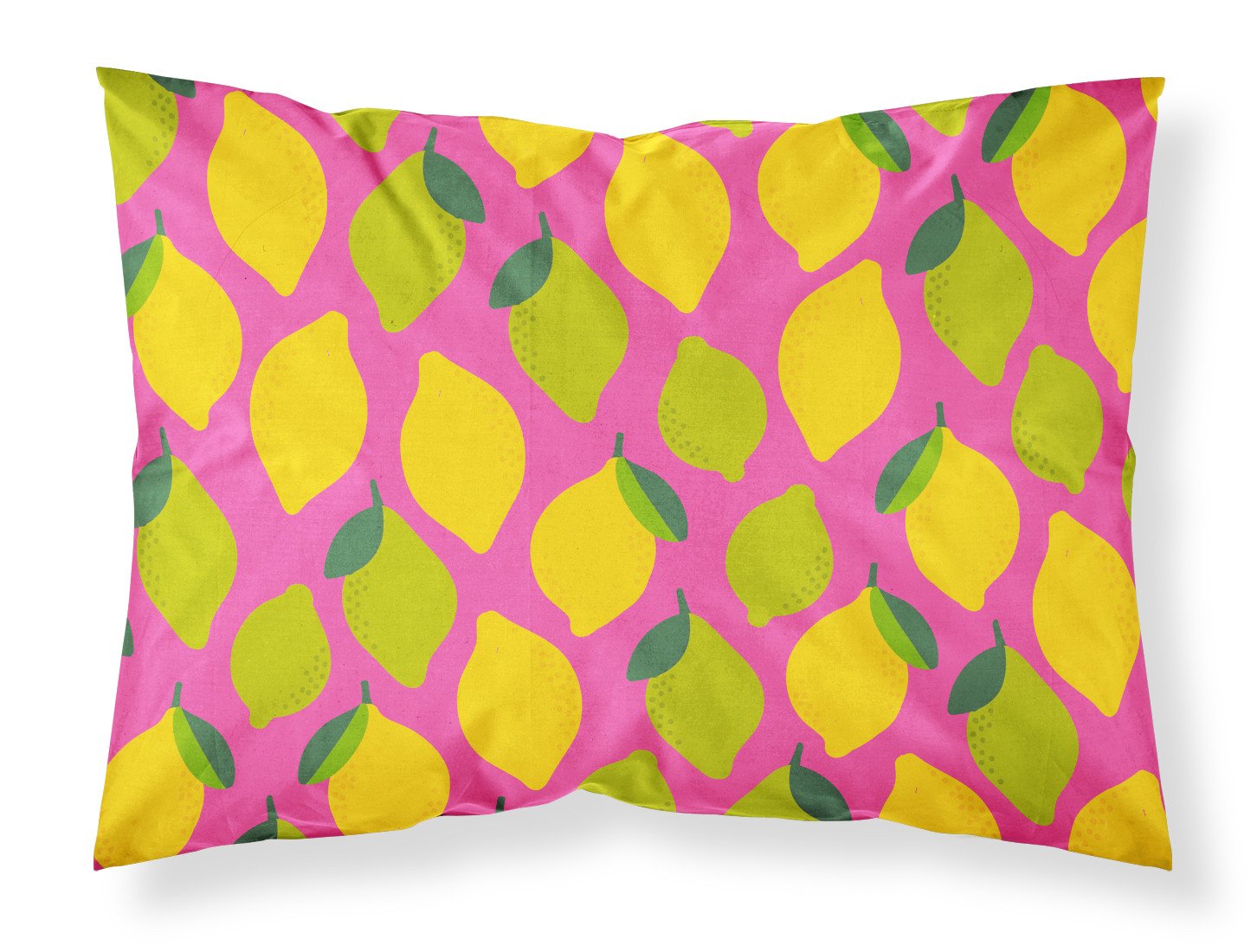 Lemons and Limes on Pink Standard Pillowcase Lightweight Super Soft Easy Care Decorative Artwork Pillowcase, Standard
