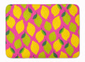 Lemons and Limes on Pink Memory Foam Kitchen Mat Machine Washable Anti-Fatigue Cushion Comfort Bath or Kitchen Rug