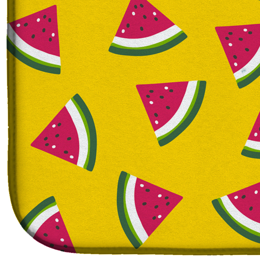 Watermelon on Yellow Dish Drying Mat Absorbent Dish Drying Mat Pad for Kitchen Counter Dish Drainer Mat for Countertop, 14 x 21", Multicolor