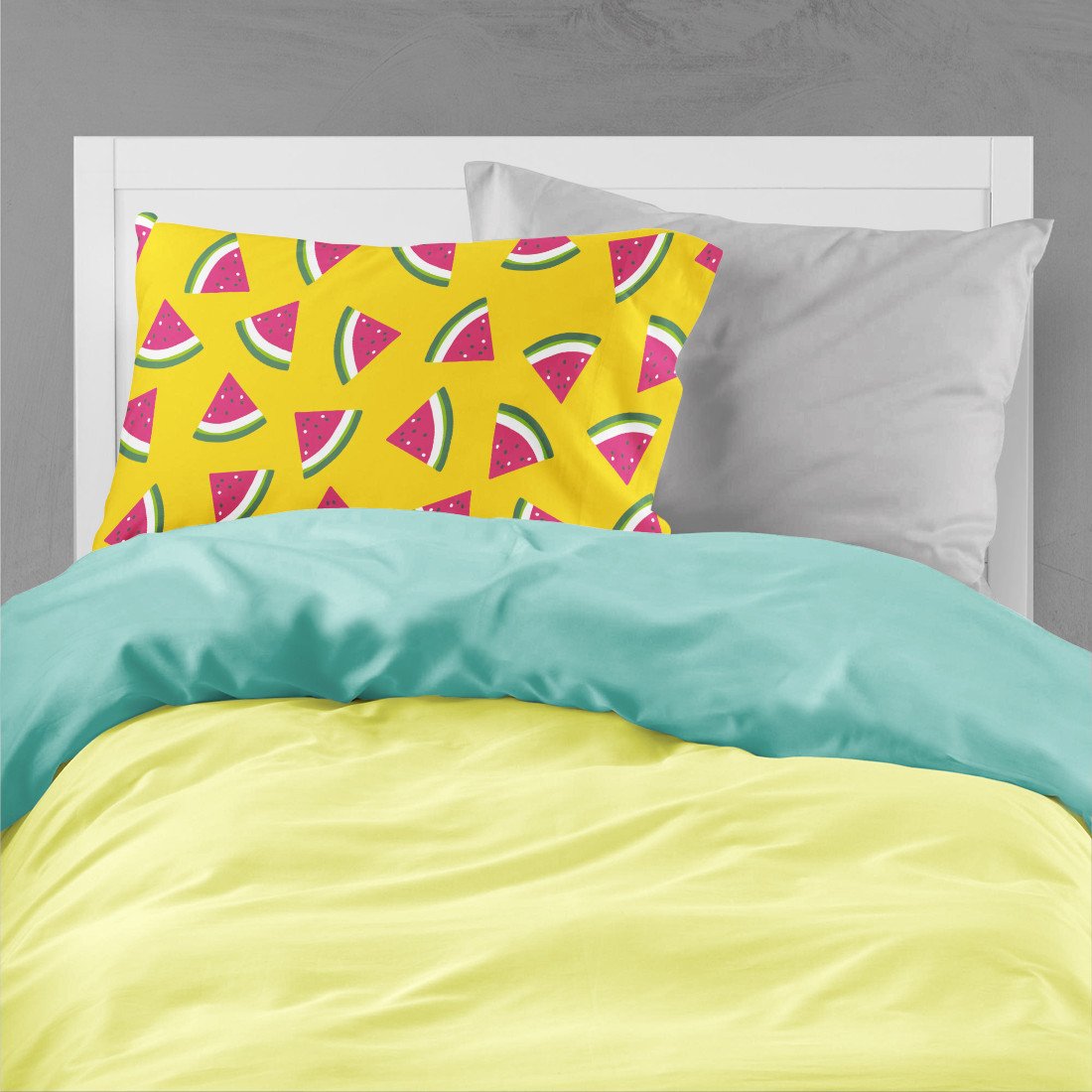 Watermelon on Yellow Standard Pillowcase Lightweight Super Soft Easy Care Decorative Artwork Pillowcase, Standard