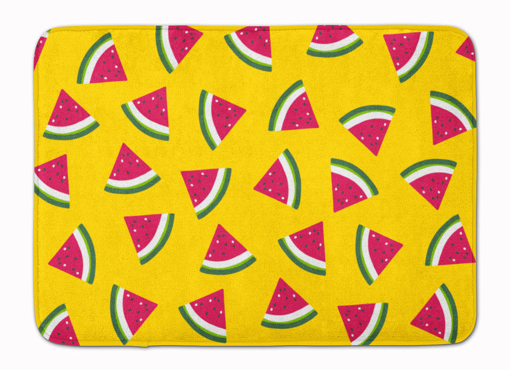 Watermelon on Yellow Memory Foam Kitchen Mat Machine Washable Anti-Fatigue Cushion Comfort Bath or Kitchen Rug