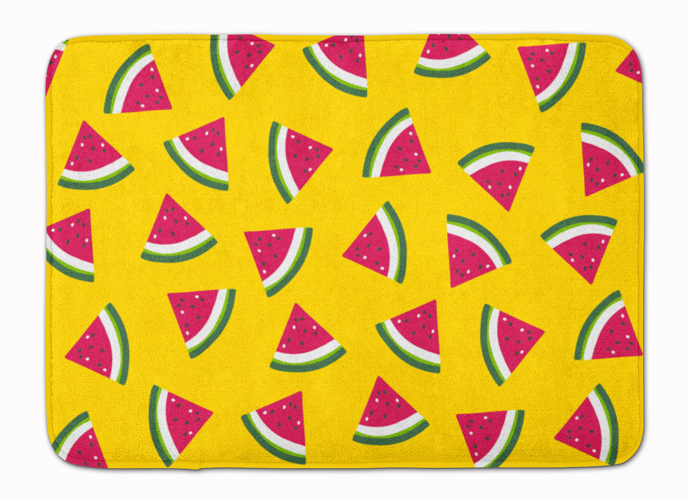 Watermelon on Yellow Memory Foam Kitchen Mat Machine Washable Anti-Fatigue Cushion Comfort Bath or Kitchen Rug
