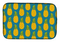 Pineapples on Teal Dish Drying Mat Absorbent Dish Drying Mat Pad for Kitchen Counter Dish Drainer Mat for Countertop, 14 x 21", Multicolor